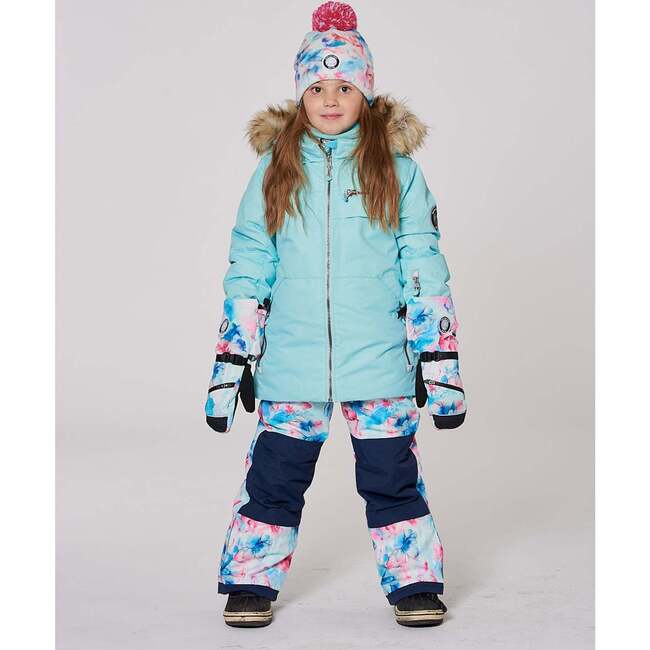 Two-Piece Play Snowsuit, Blue Flower Print - Snowsuits - 2