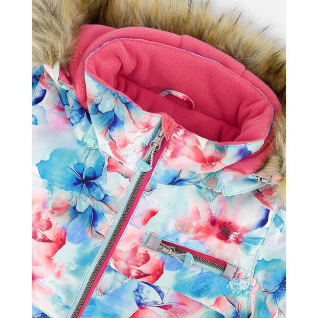 Two-Piece Play Snowsuit with Printed Jacket, Flash Coral - Snowsuits - 7