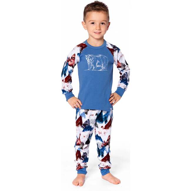 Two-Piece Organic Cotton Pajama Set, White Bear Print - Pajamas - 2