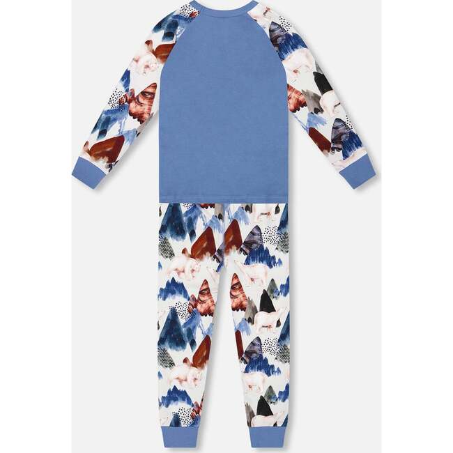 Two-Piece Organic Cotton Pajama Set, White Bear Print - Pajamas - 3