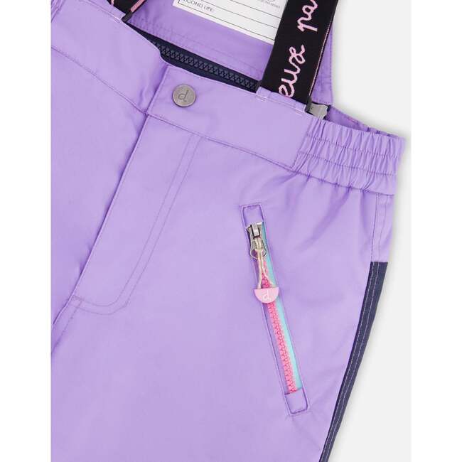 Two-Piece Play Snowsuit with Printed Colorblocked Jacket, Lavender - Snowsuits - 6
