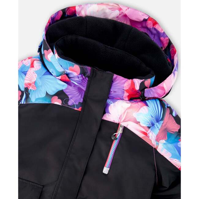Two-Piece Play Snowsuit, Black Butterfly Print - Snowsuits - 5