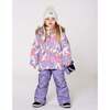 Two-Piece Discover Snowsuit with Printed Jacket, Purple Gray - Snowsuits - 2