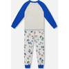 Two-Piece Organic Cotton Pajama Set, Beige Monkey Print - Pajamas - 3