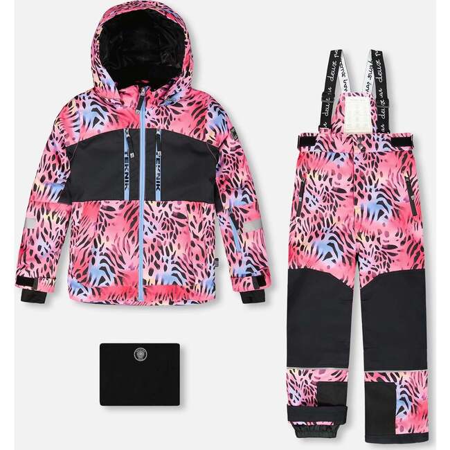 Two-Piece Teknik Snowsuit Multicolor Leopard and Zebra, Multicolor Leopard & Zebra