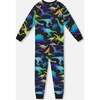 Two-Piece Organic Cotton Pajama Set, Black Dinosaur Print - Pajamas - 3