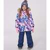 Two-Piece Discover Snowsuit with Printed Jacket, Navy Blue - Snowsuits - 2