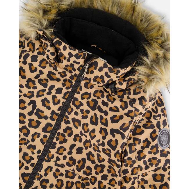 Two-Piece Play Snowsuit, Beige Leopard - Snowsuits - 5