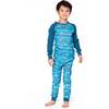 Two-Piece Organic Cotton Pajama Set, Blue Dog Print - Pajamas - 2