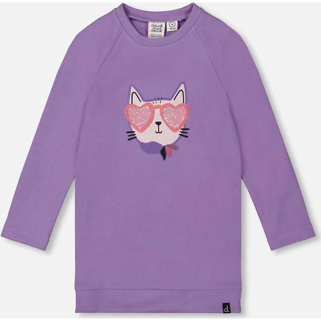 Super Softtunic Tee with Graphic Print Purple, Purple Gray