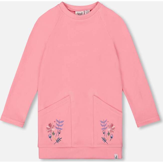 Super Soft Tunic Tee with Embroidered Pockets, Light Pink