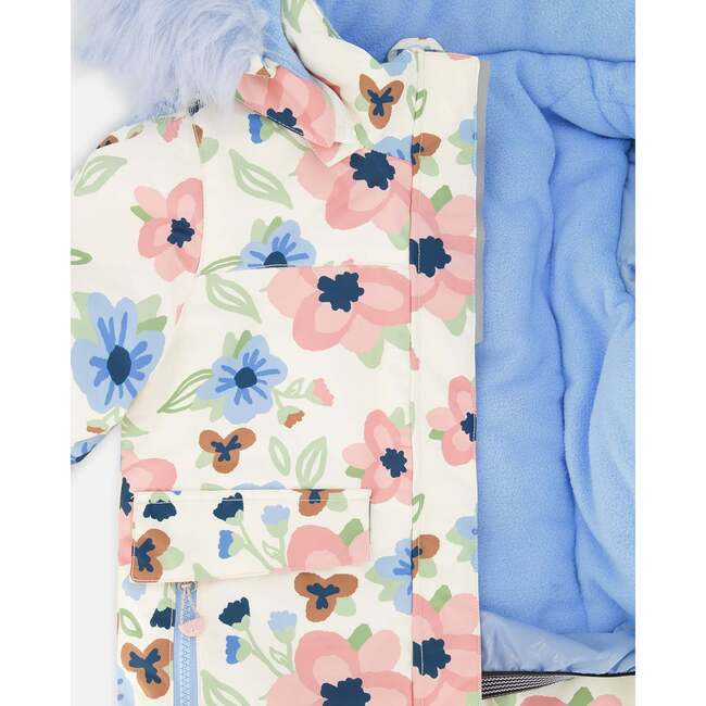 Two-Piece Discover Snowsuit with Printed Jacket, Light Blue - Snowsuits - 3
