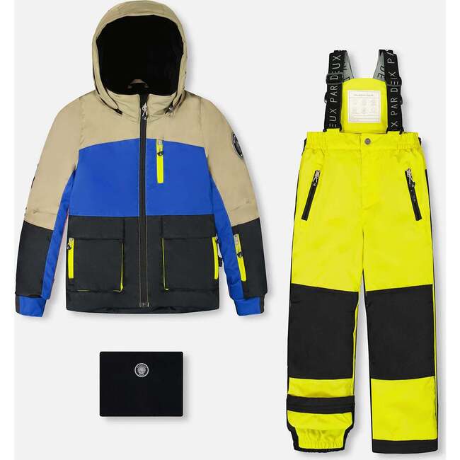 Two-Piece Play Snowsuit, Bright Yellow Green