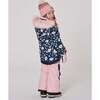 Two-Piece Play Snowsuit Flower Print, Dusty Pink - Snowsuits - 2