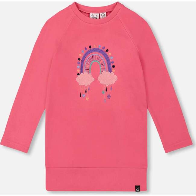Super Soft Tunic Tee with Embroidery, Candy Pink
