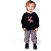 Sweater and Cargo Pants Set with Moose Applique, Black - Mixed Apparel Set - 2