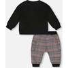 Sweater and Cargo Pants Set with Moose Applique, Black - Mixed Apparel Set - 3