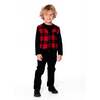 T-Shirt with Plaid Vest Red and Black, Red & Black Plaid - T-Shirts - 2