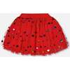 Tulle Skirt with Iridescent Heart Confettis, Red - Skirts - 3