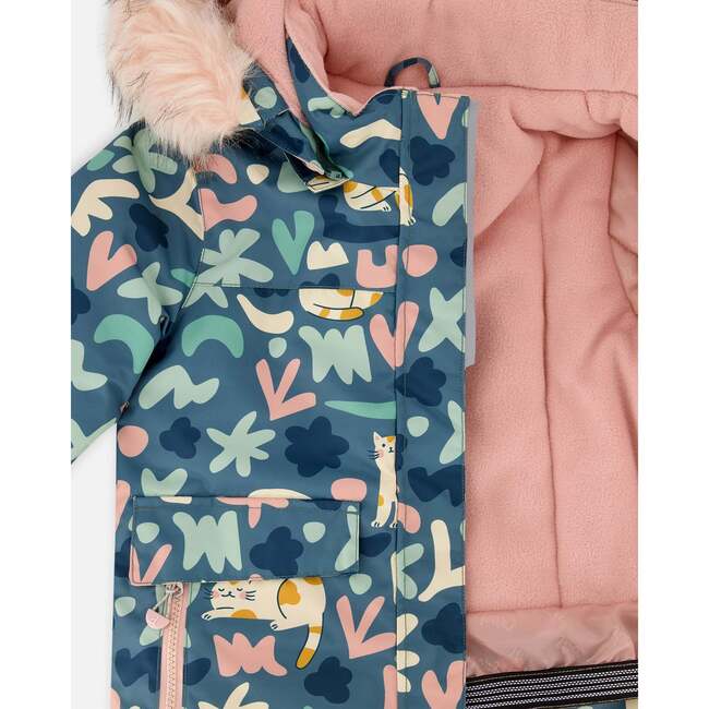 Two-Piece Discover Snowsuit with Printed Jacket, Dusty Pink - Snowsuits - 5