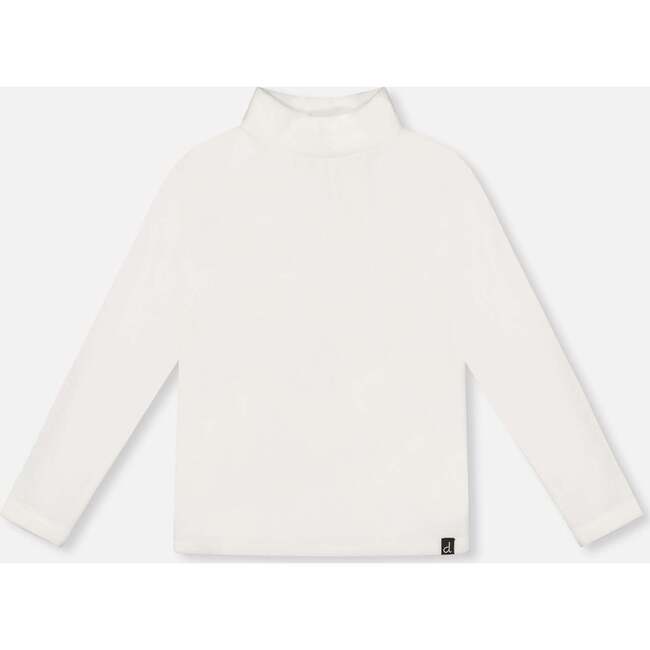 Super Soft Ribbed Mock Neck Top Off-, White