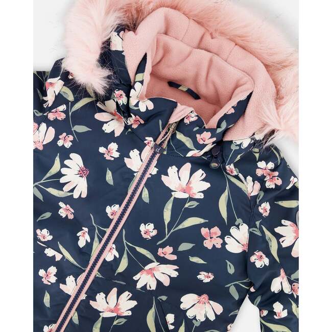 Two-Piece Play Snowsuit Flower Print, Dusty Pink - Snowsuits - 5