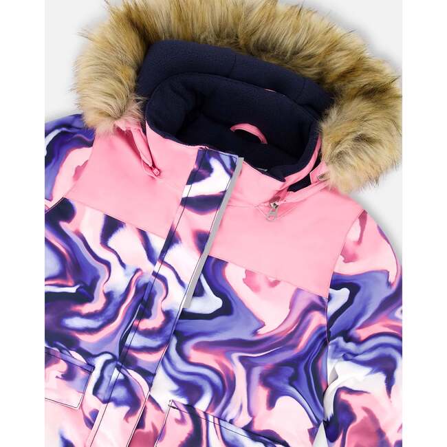 Two-Piece Discover Snowsuit with Printed Jacket, Navy Blue - Snowsuits - 6
