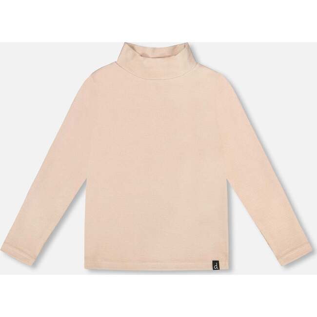Super Soft Ribbed Mock Neck Top, Light Caramel