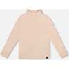 Super Soft Ribbed Mock Neck Top, Light Caramel - Shirts - 1 - thumbnail