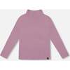 Super Soft Ribbed Mock Neck Top, Purple Gray - Shirts - 1 - thumbnail