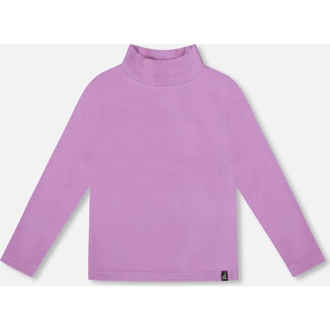 Super Soft Ribbed Mock Neck Top, Lavender