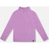 Super Soft Ribbed Mock Neck Top, Lavender - Shirts - 1 - thumbnail