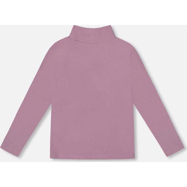 Super Soft Ribbed Mock Neck Top, Purple Gray - Shirts - 2