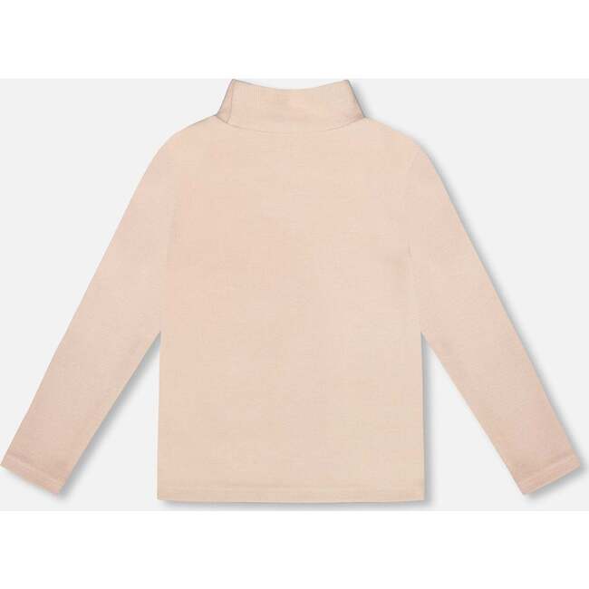 Super Soft Ribbed Mock Neck Top, Light Caramel - Shirts - 3