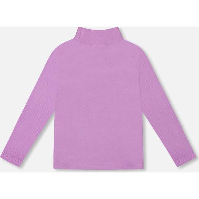 Super Soft Ribbed Mock Neck Top, Lavender - Shirts - 3