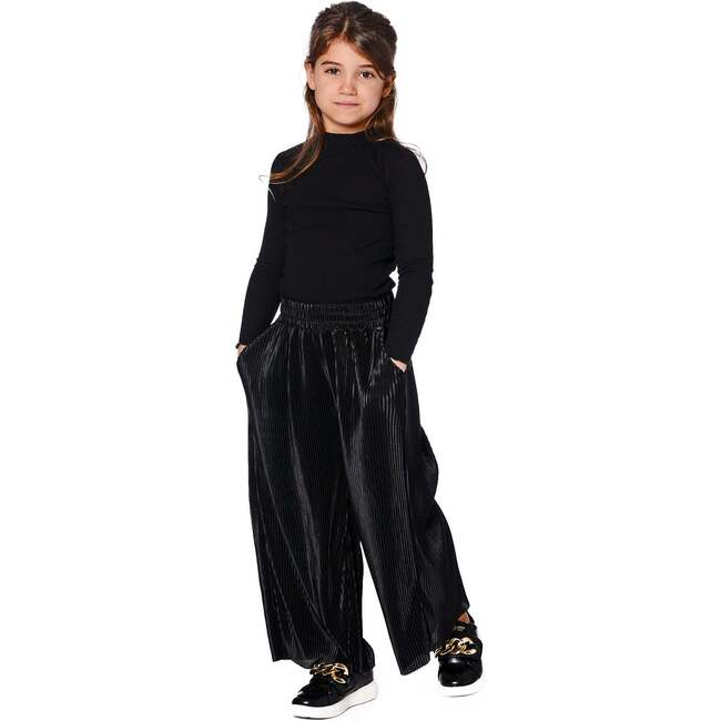 Super Soft Ribbed Mock Neck Top, Black - Shirts - 2
