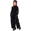 Super Soft Ribbed Mock Neck Top, Black - Shirts - 2