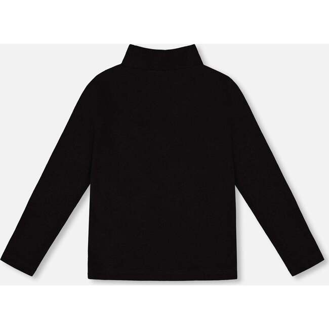 Super Soft Ribbed Mock Neck Top, Black - Shirts - 3