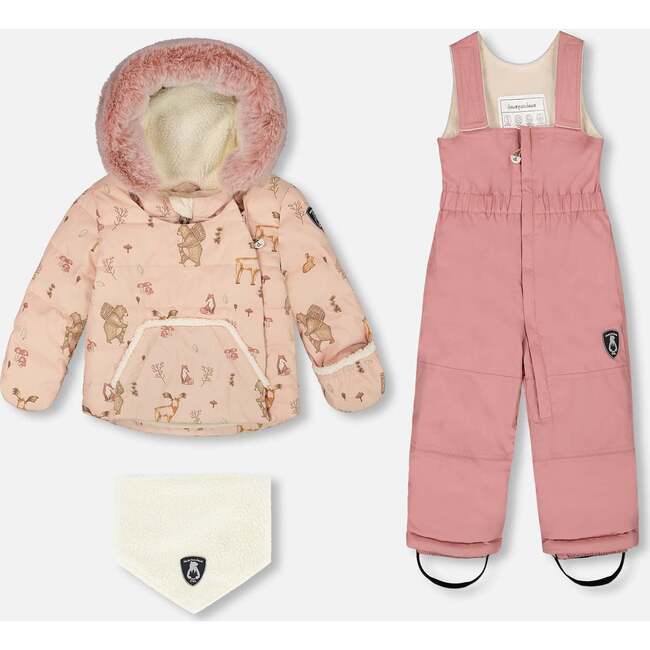 Two-Piece Baby Snug Snowsuit, Dusty Pink