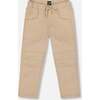 Twill Jogger Pants with Patch Pockets In, Beige - Pants - 1 - thumbnail