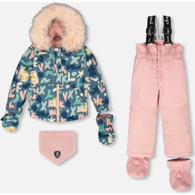 Two-Piece Baby Play Snowsuit, Dusty Pink
