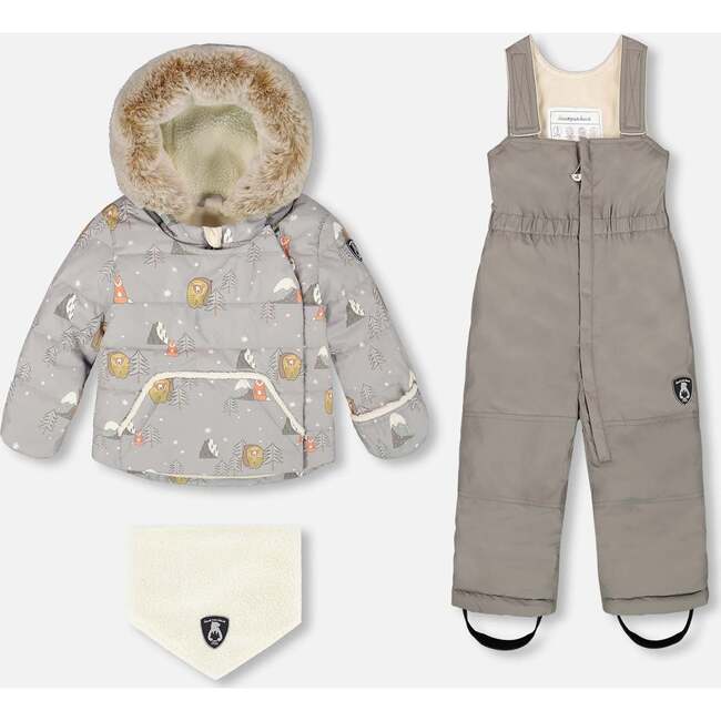 Two-Piece Baby Snug Snowsuit, Gray