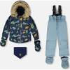 Two-Piece Baby Play Snowsuit, Blue Gray - Snowsuits - 1 - thumbnail