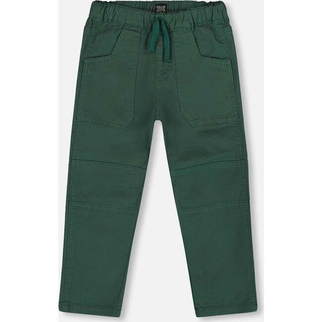 Twill Jogger Pants with Patch Pockets, Forest Green