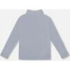 Super Soft Ribbed Mock Neck Top, Blue Gray - Shirts - 3
