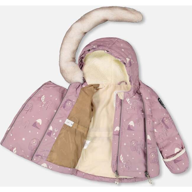 Two-Piece Baby Snug Snowsuit, Purple Bear Print - Snowsuits - 3
