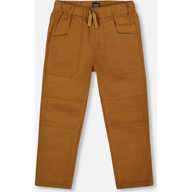 Twill Jogger Pants with Patch Pockets Brown, Brown