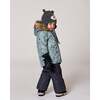 Two-Piece Baby Play Snowsuit with Printed Jacket Sage Green, Dark Gray - Snowsuits - 2