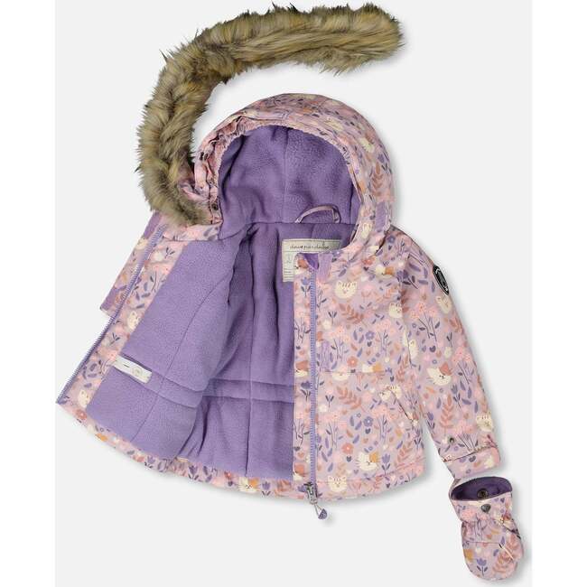 Two-Piece Baby Play Snowsuit, Purple Gray - Snowsuits - 3