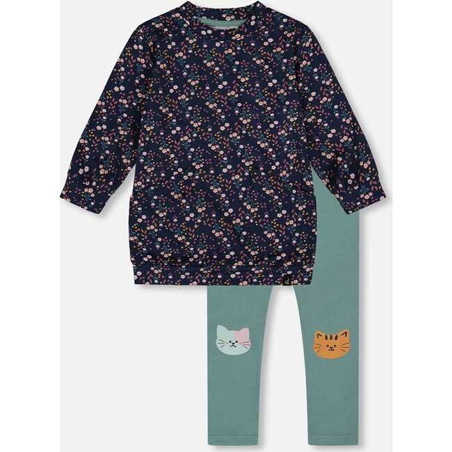 Tunic and Leggings Set, Navy Floral